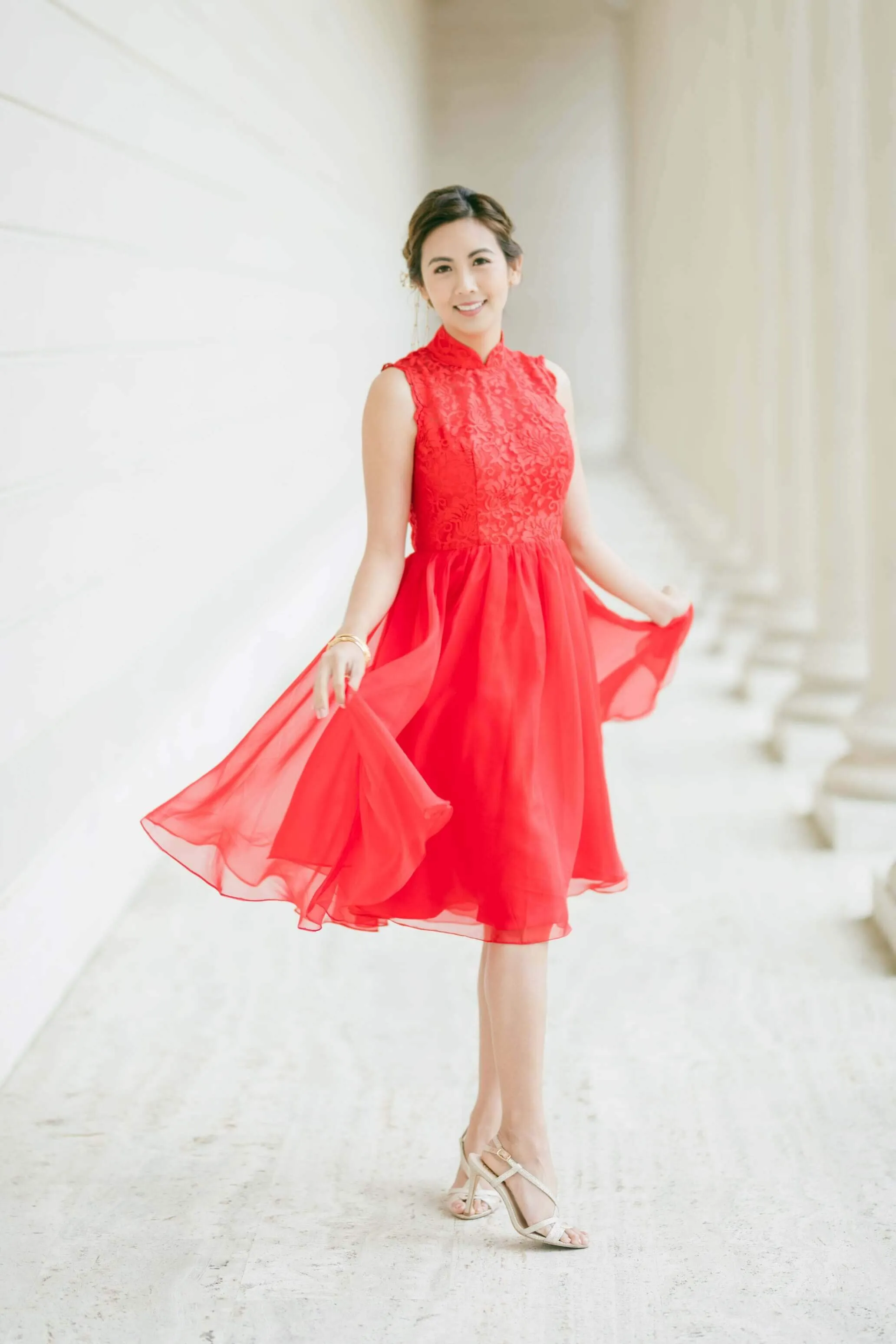 Amelia Bespoke Dress | Modern Red Cheongsam