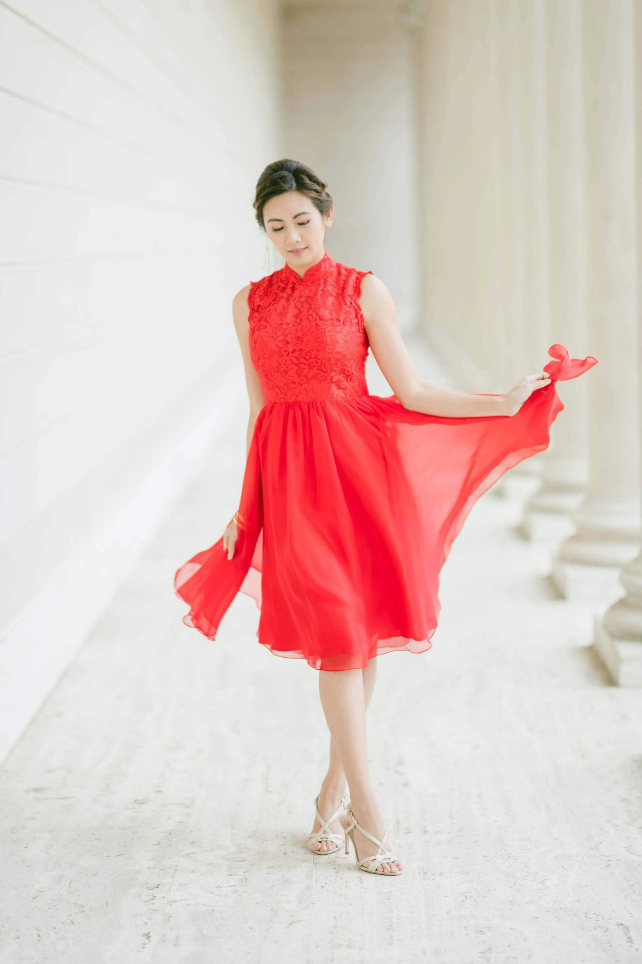 Amelia Bespoke Dress | Modern Red Cheongsam