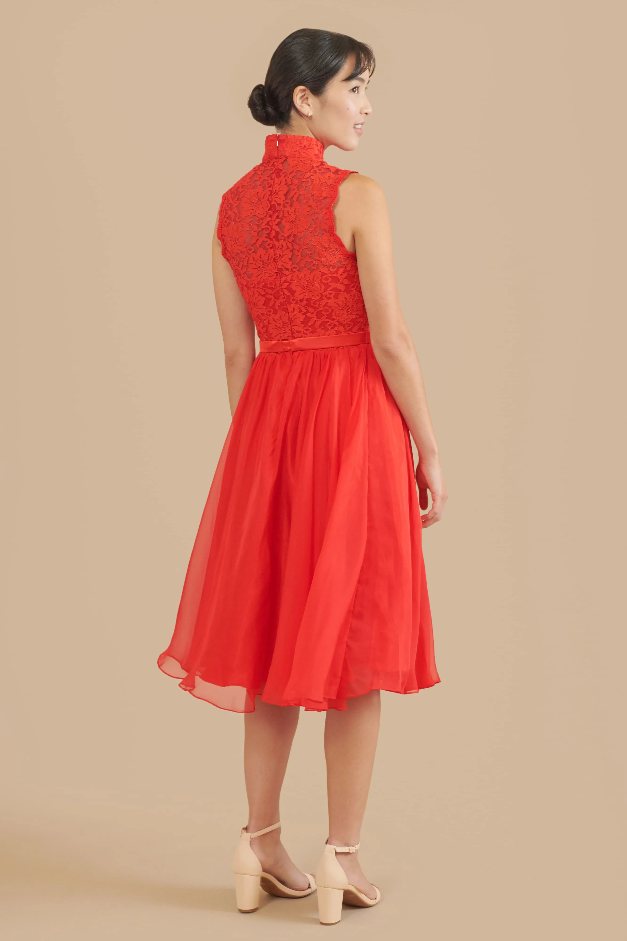 Amelia Bespoke Dress | Modern Red Cheongsam