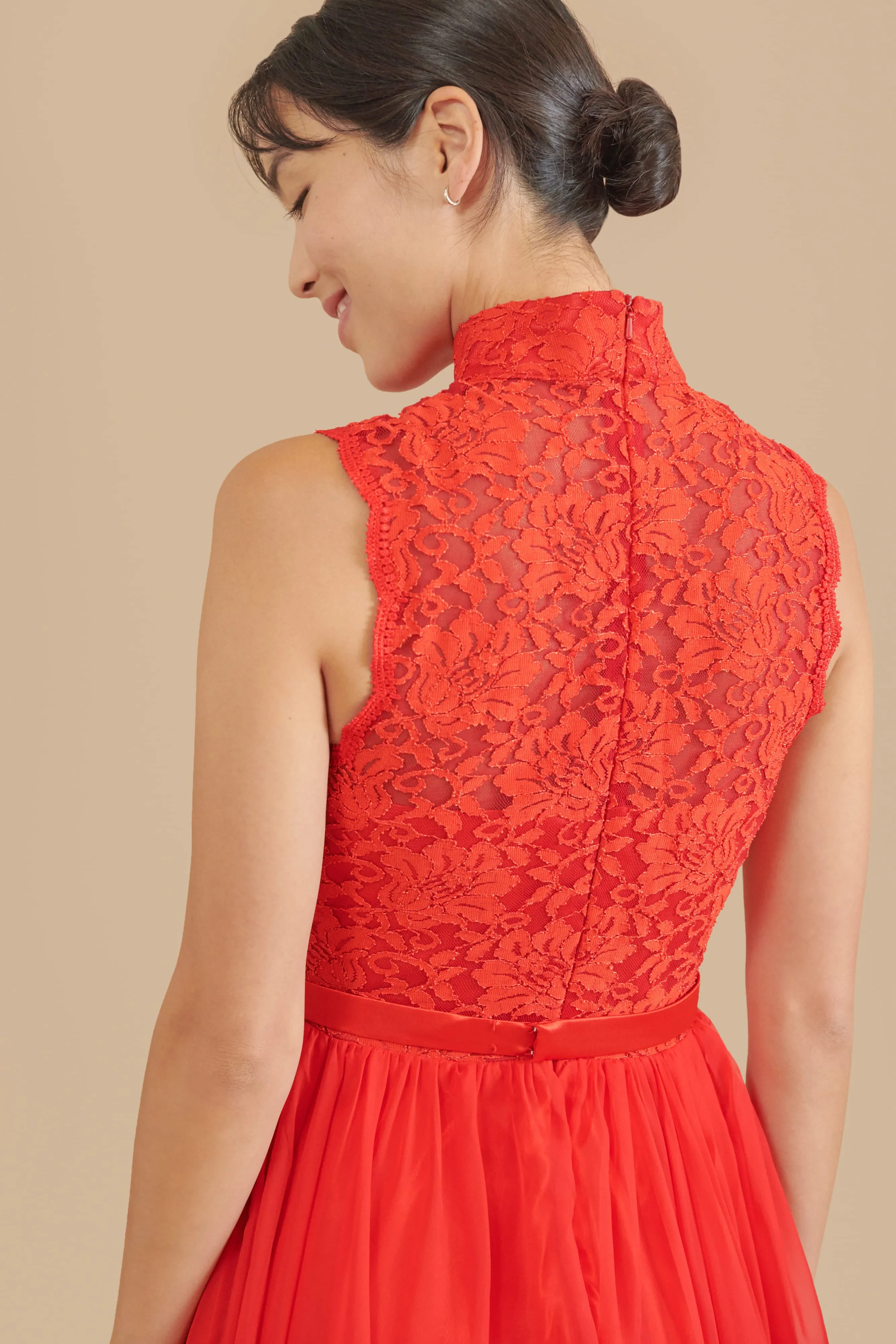 Amelia Bespoke Dress | Modern Red Cheongsam