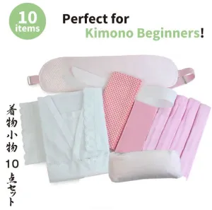 Authentic Women's Japanese Kimono Dressing Essential Set 10 Items, Size: M, L