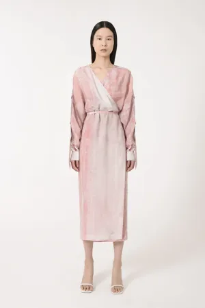 Belted Sleeves Robe Dress