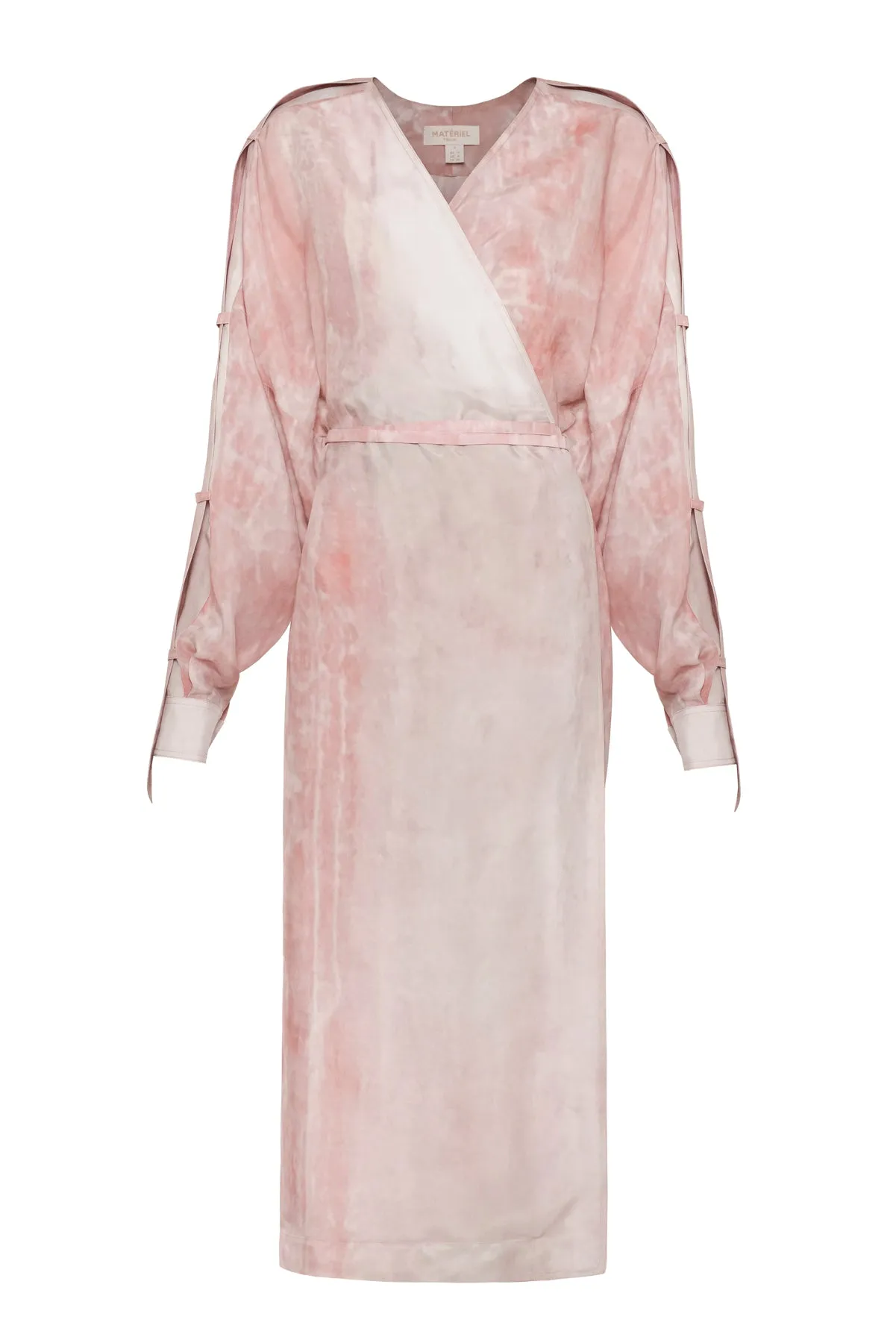 Belted Sleeves Robe Dress