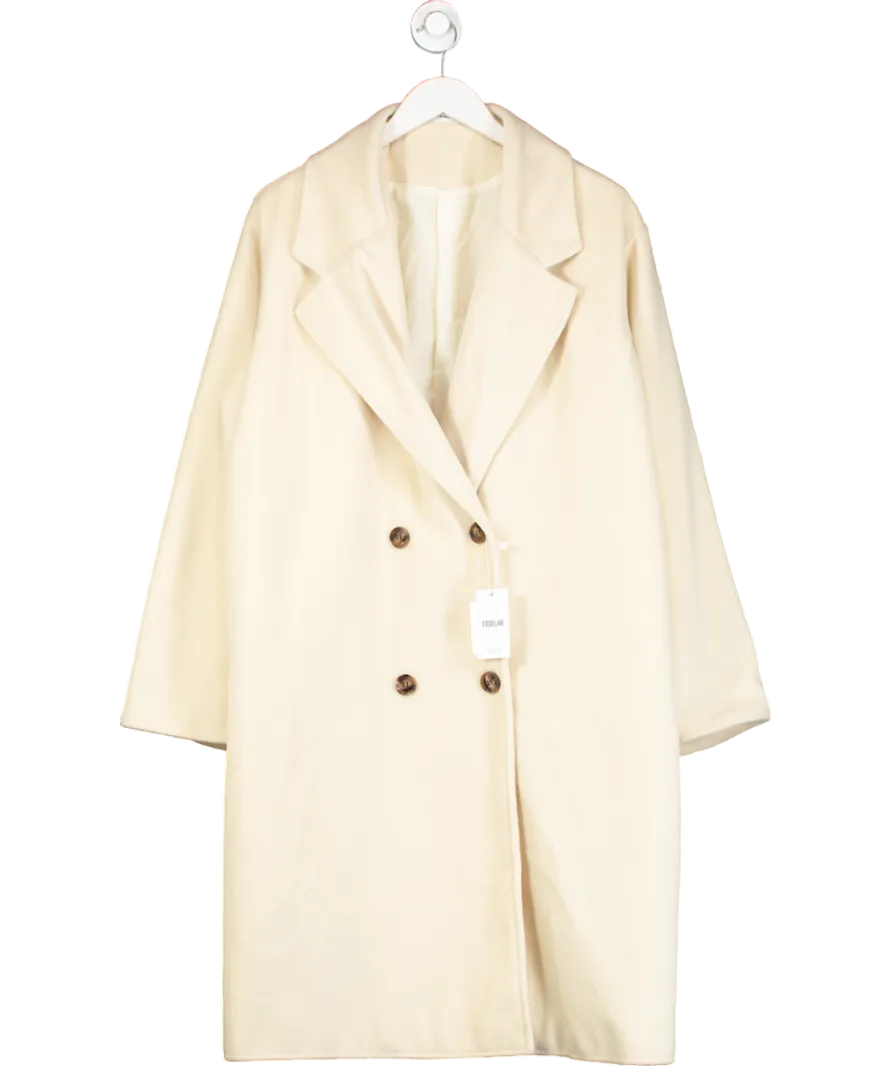 Cedelar Cream Wool Lok Longline Double Breasted Coat UK S
