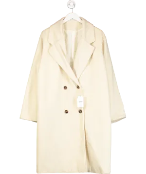 Cedelar Cream Wool Lok Longline Double Breasted Coat UK S