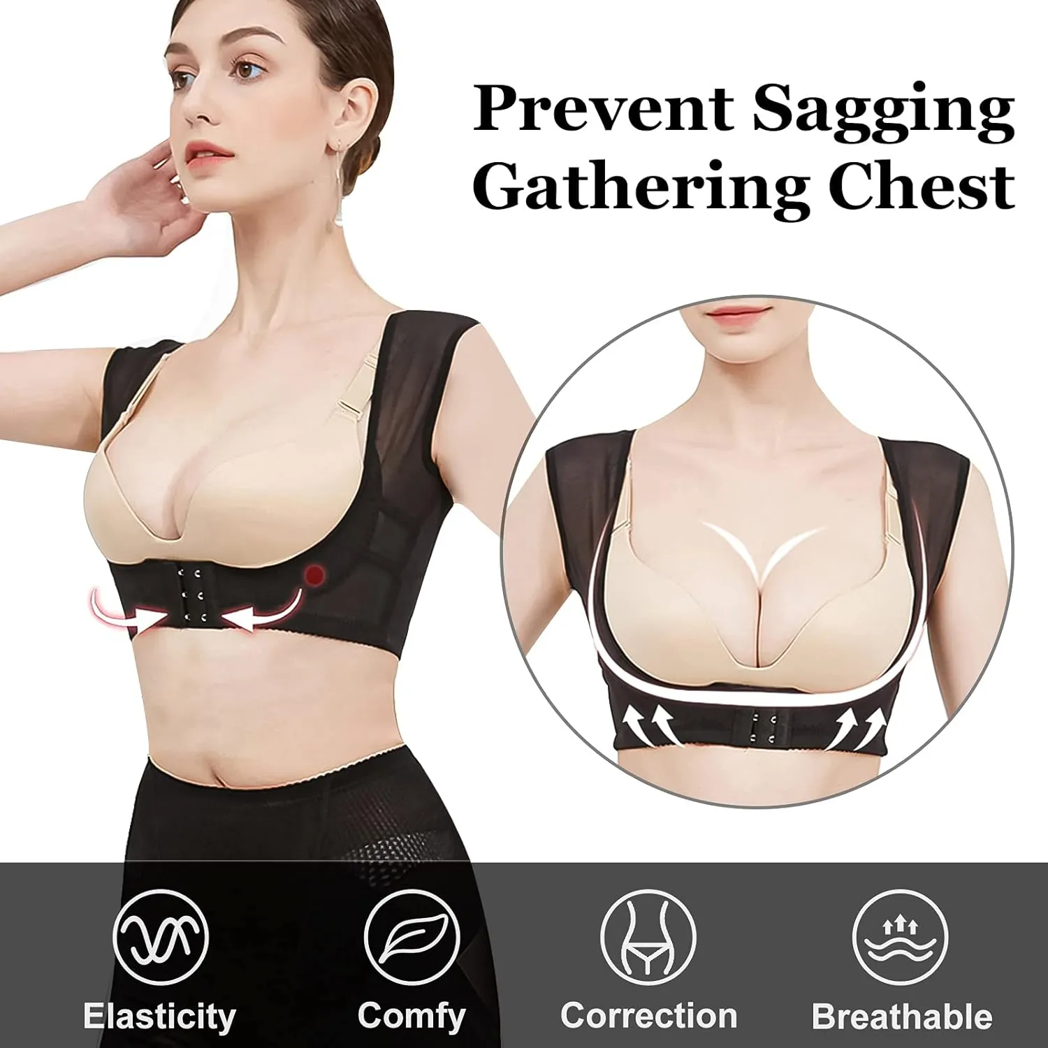 Chest Brace Up for Women Posture Corrector Back Brace Push Up Bra Back Chest Support Sleeveless Tank Top