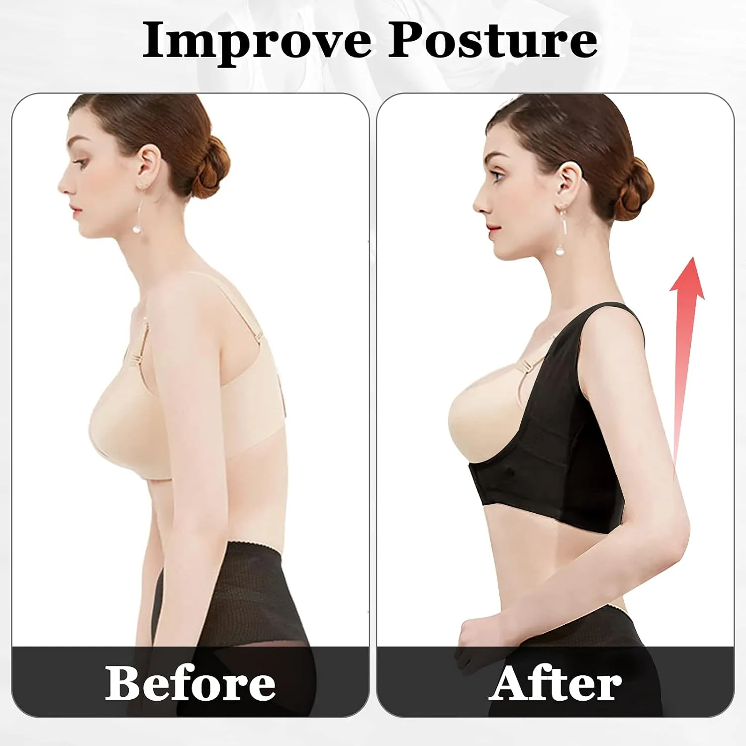Chest Brace Up for Women Posture Corrector Back Brace Push Up Bra Back Chest Support Sleeveless Tank Top