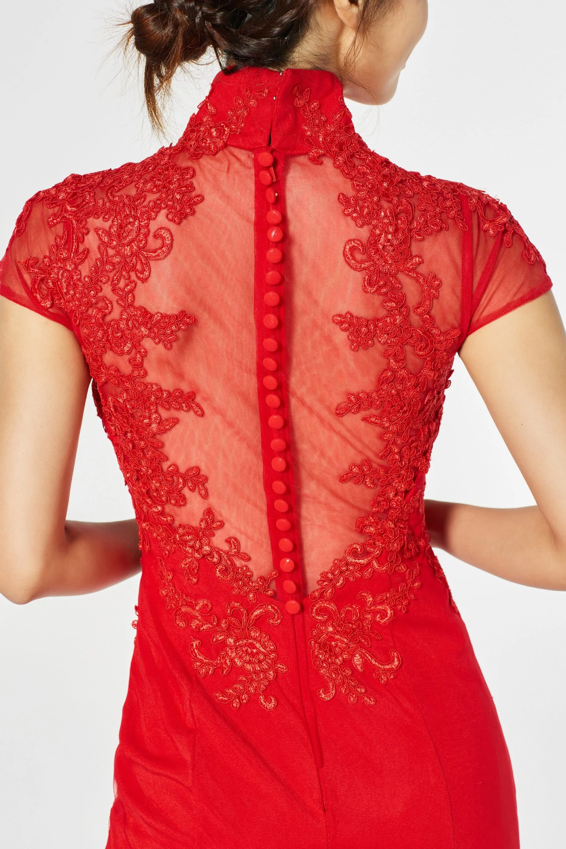Chloe Bespoke Dress | Modern Lace Cheongsam