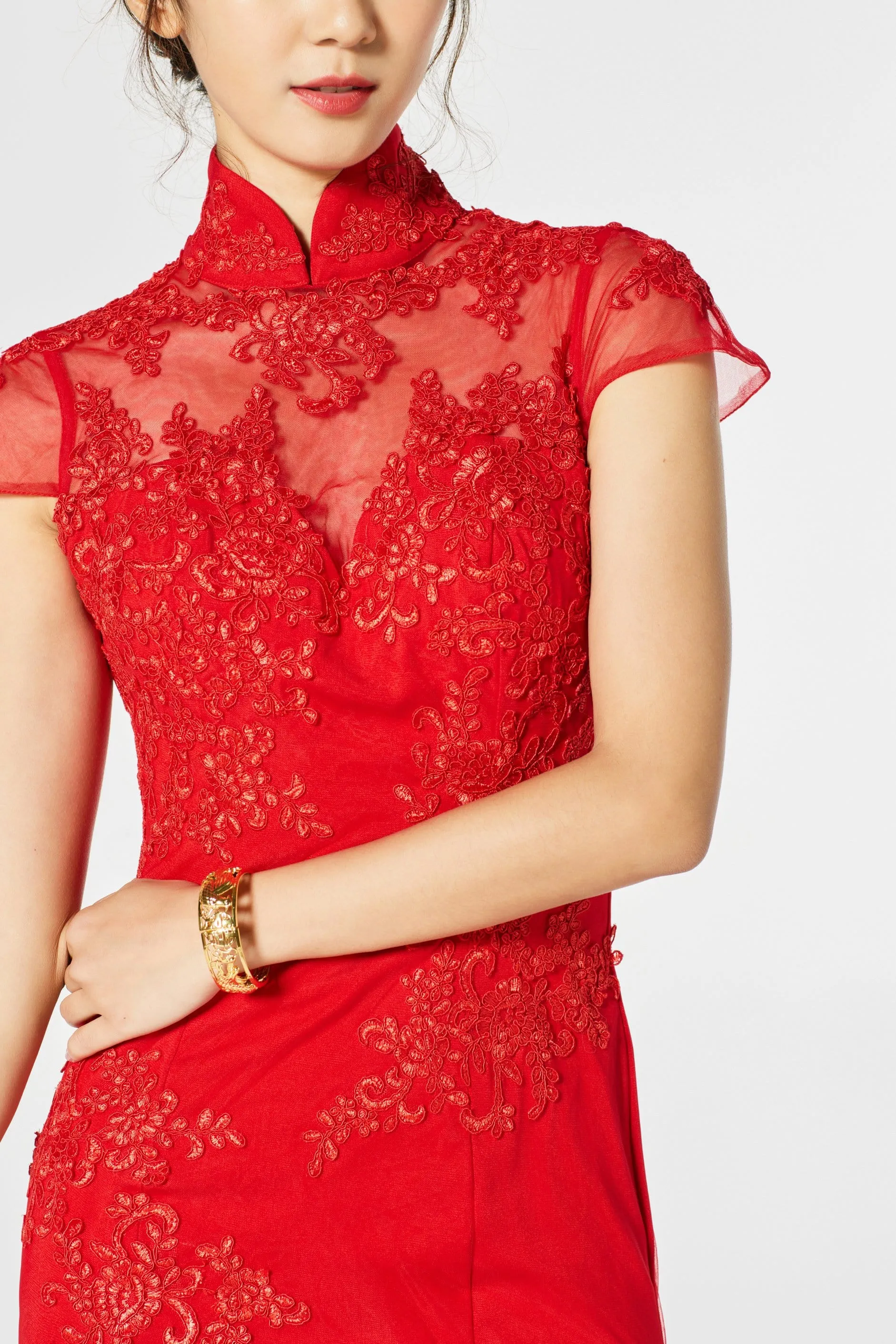 Chloe Bespoke Dress | Modern Lace Cheongsam