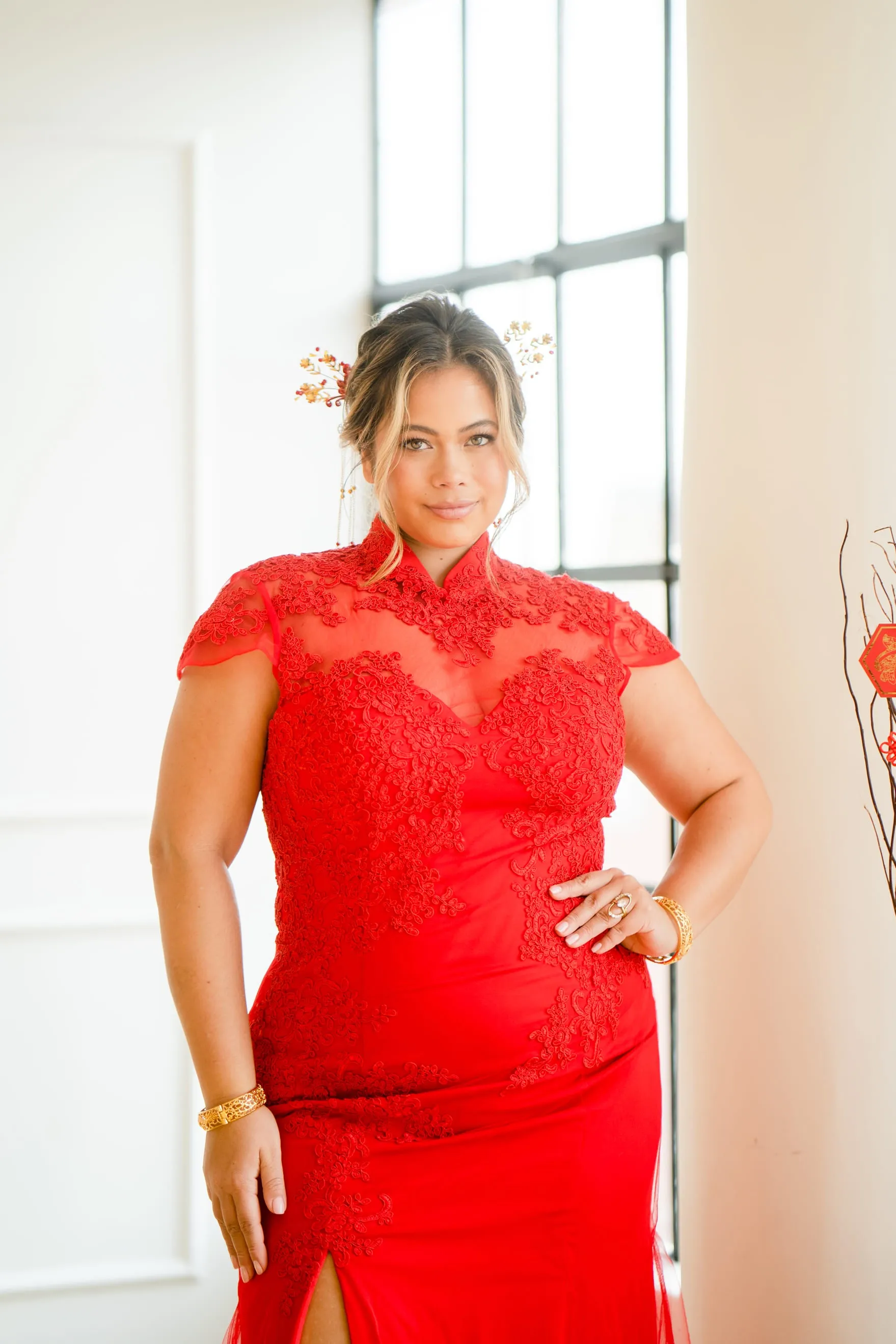 Chloe Bespoke Dress | Modern Lace Cheongsam