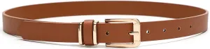 Earnda Women's Skinny Waist Belts for Jeans Dress, PU Leather Pin Buckle Thin Belt