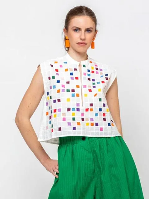 Gaia Hand Embroidered Top