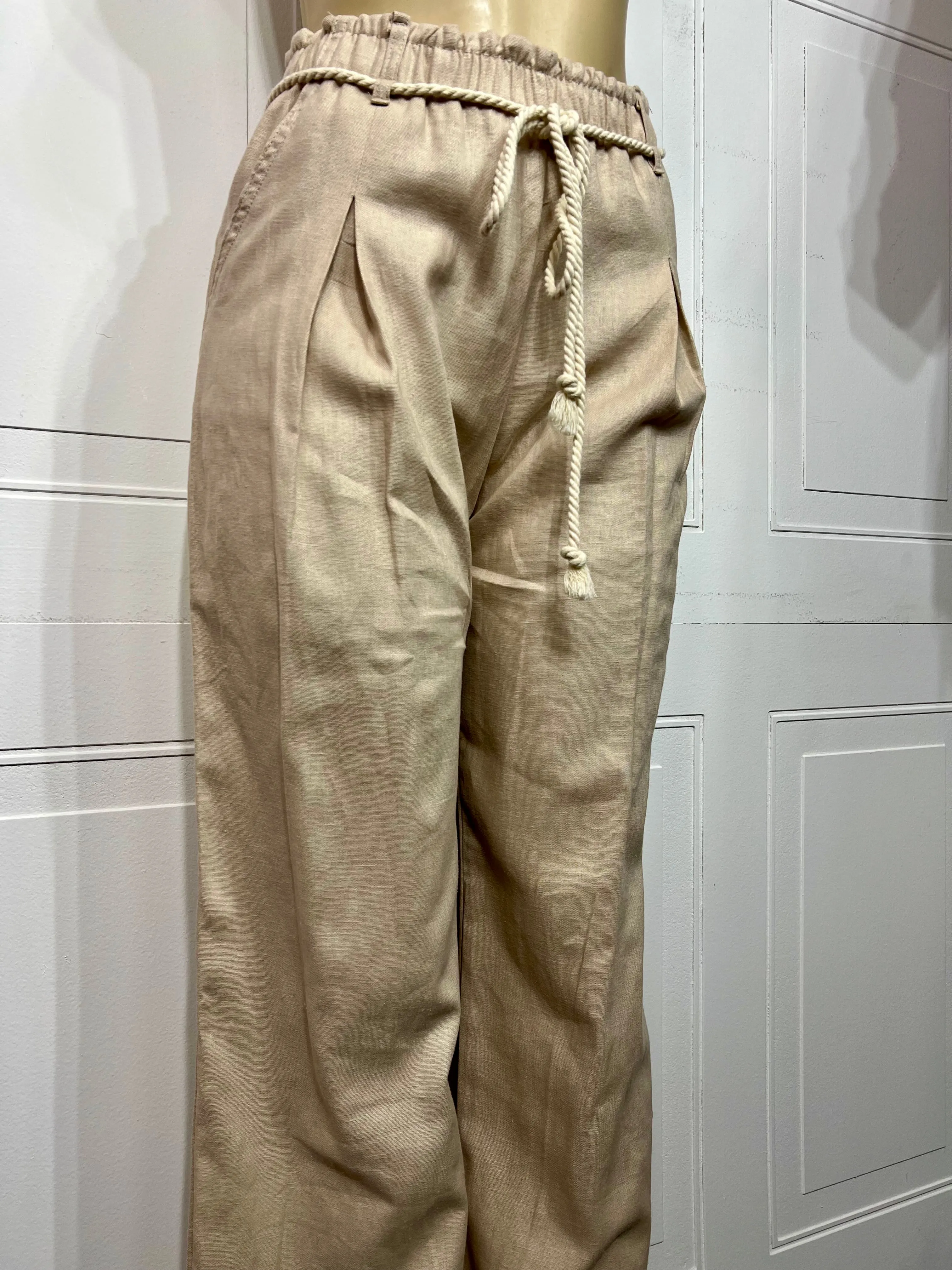Gladys Neon or Natural Front Tie Wide Leg Pants