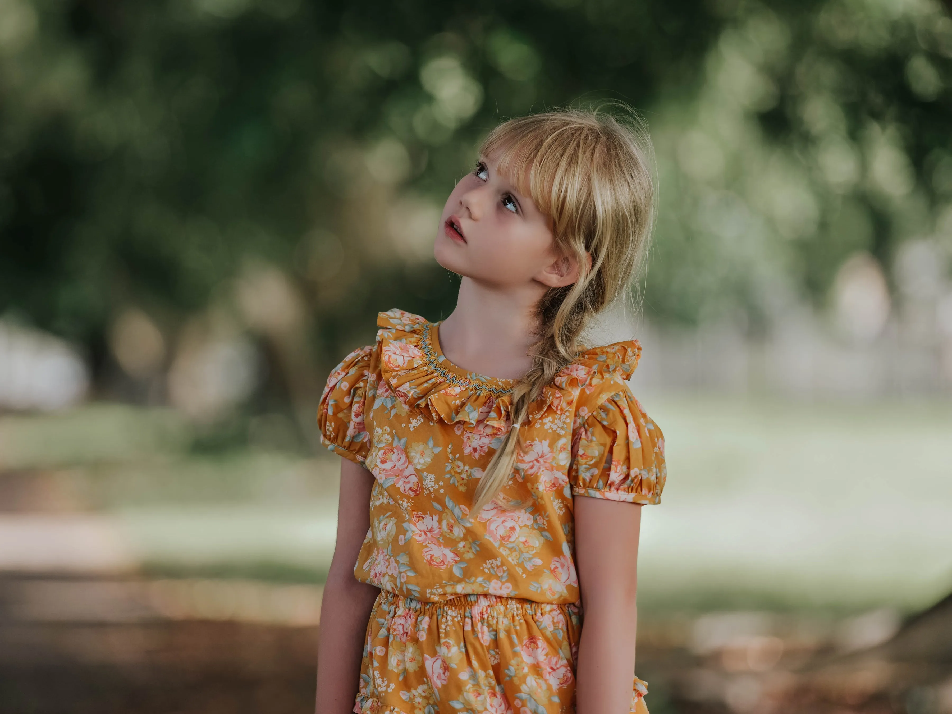 Gold Rose Smocked Set