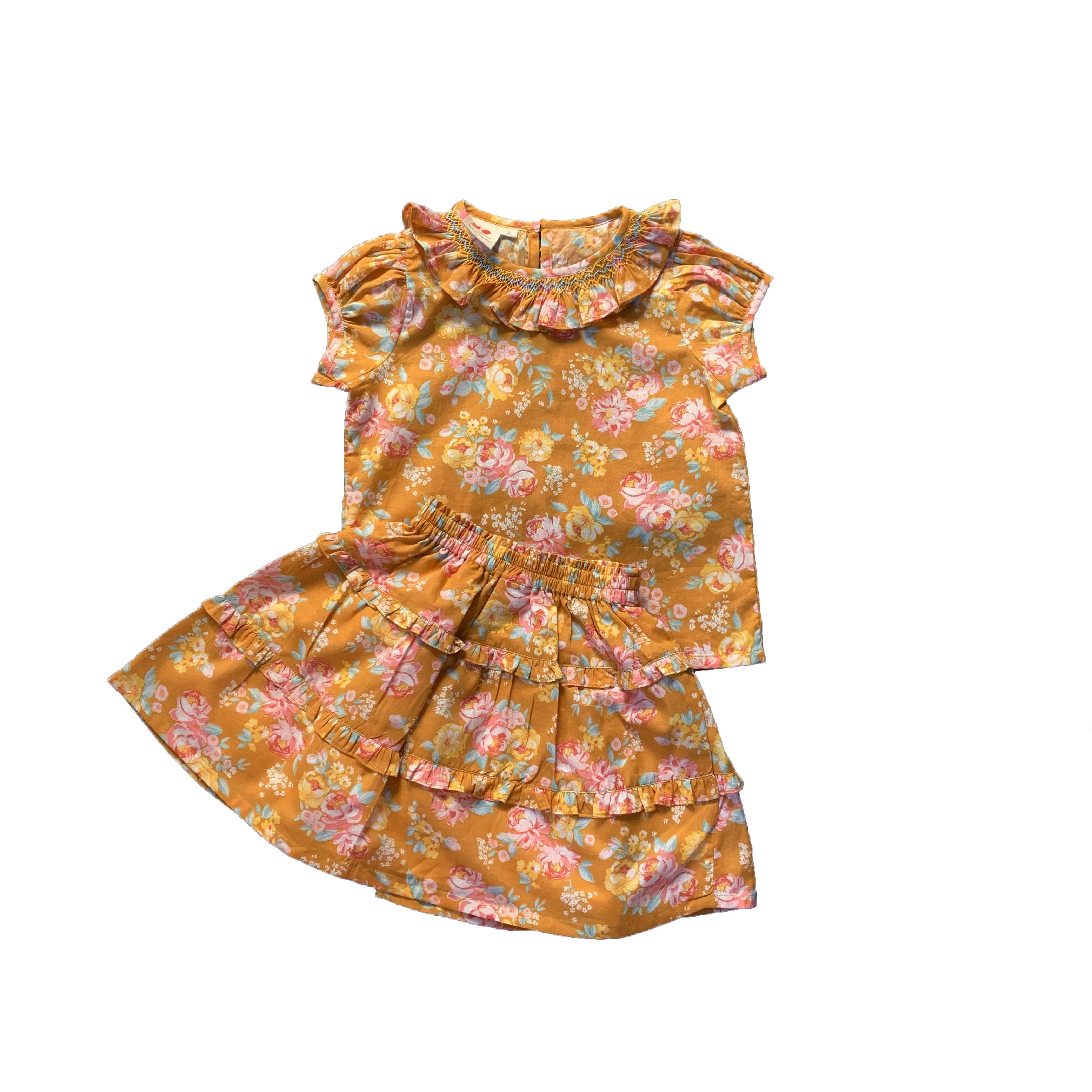 Gold Rose Smocked Set
