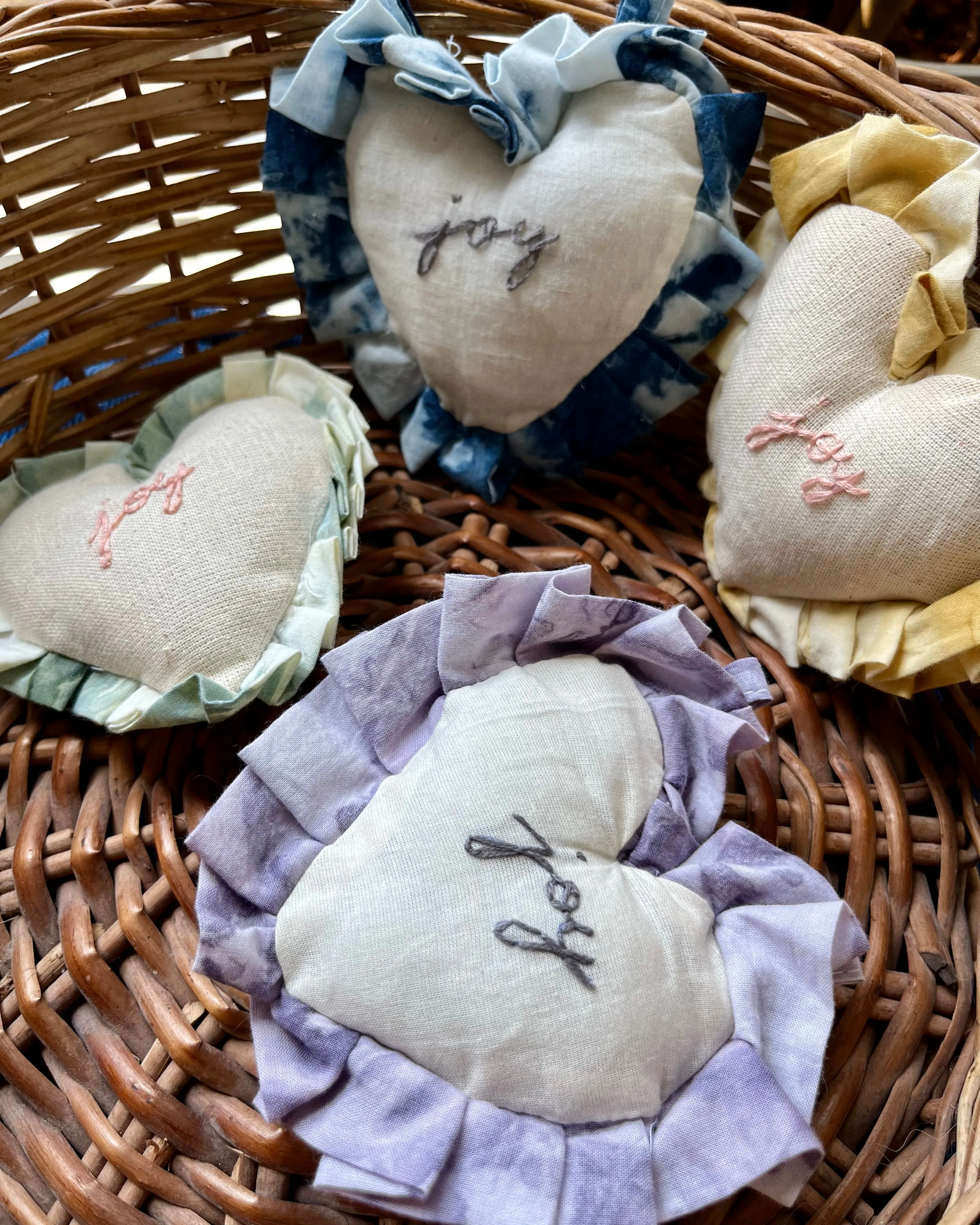 Handmade Embroidered Heart Bunting