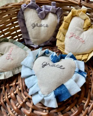 Handmade Embroidered Heart Bunting