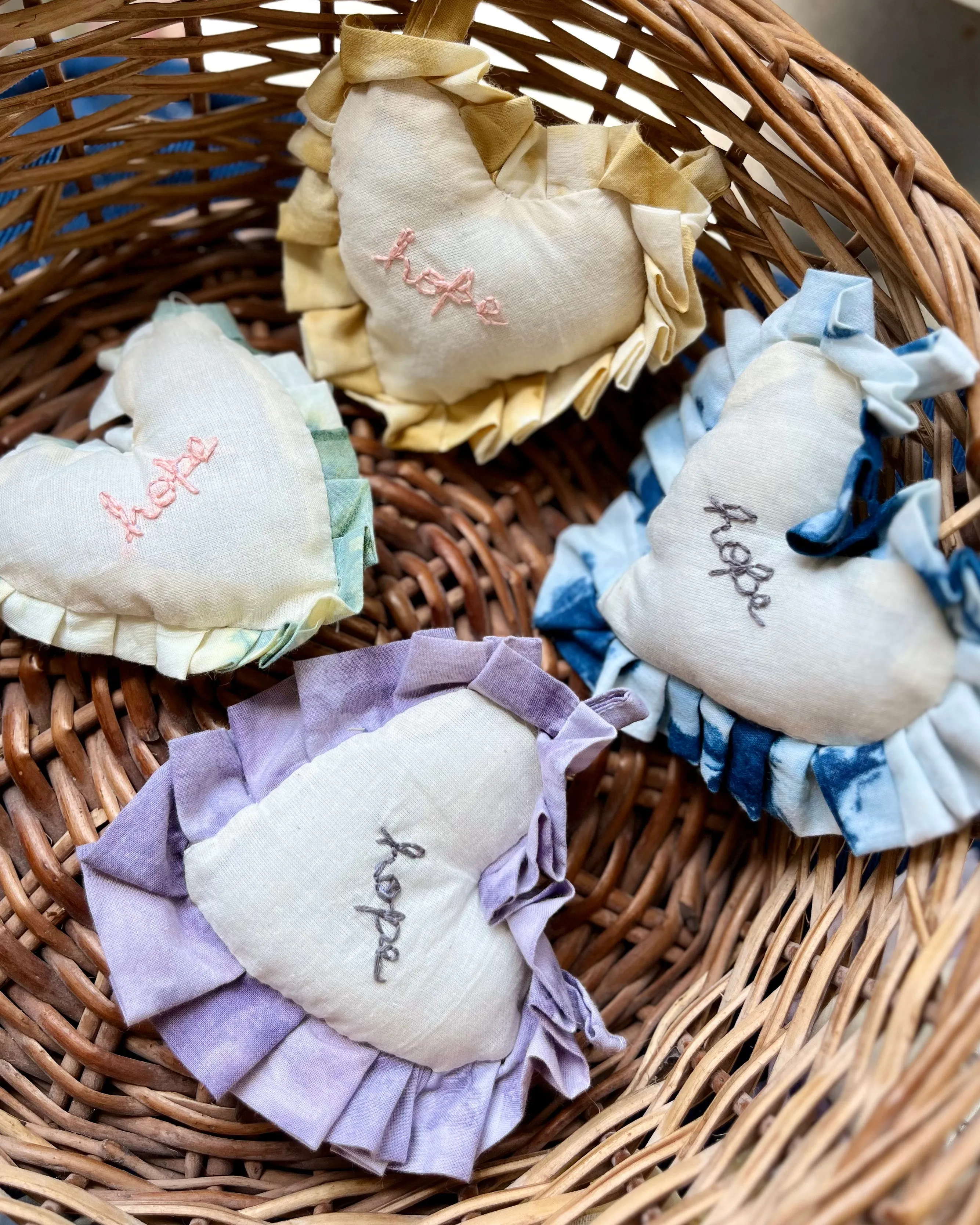 Handmade Embroidered Heart Bunting