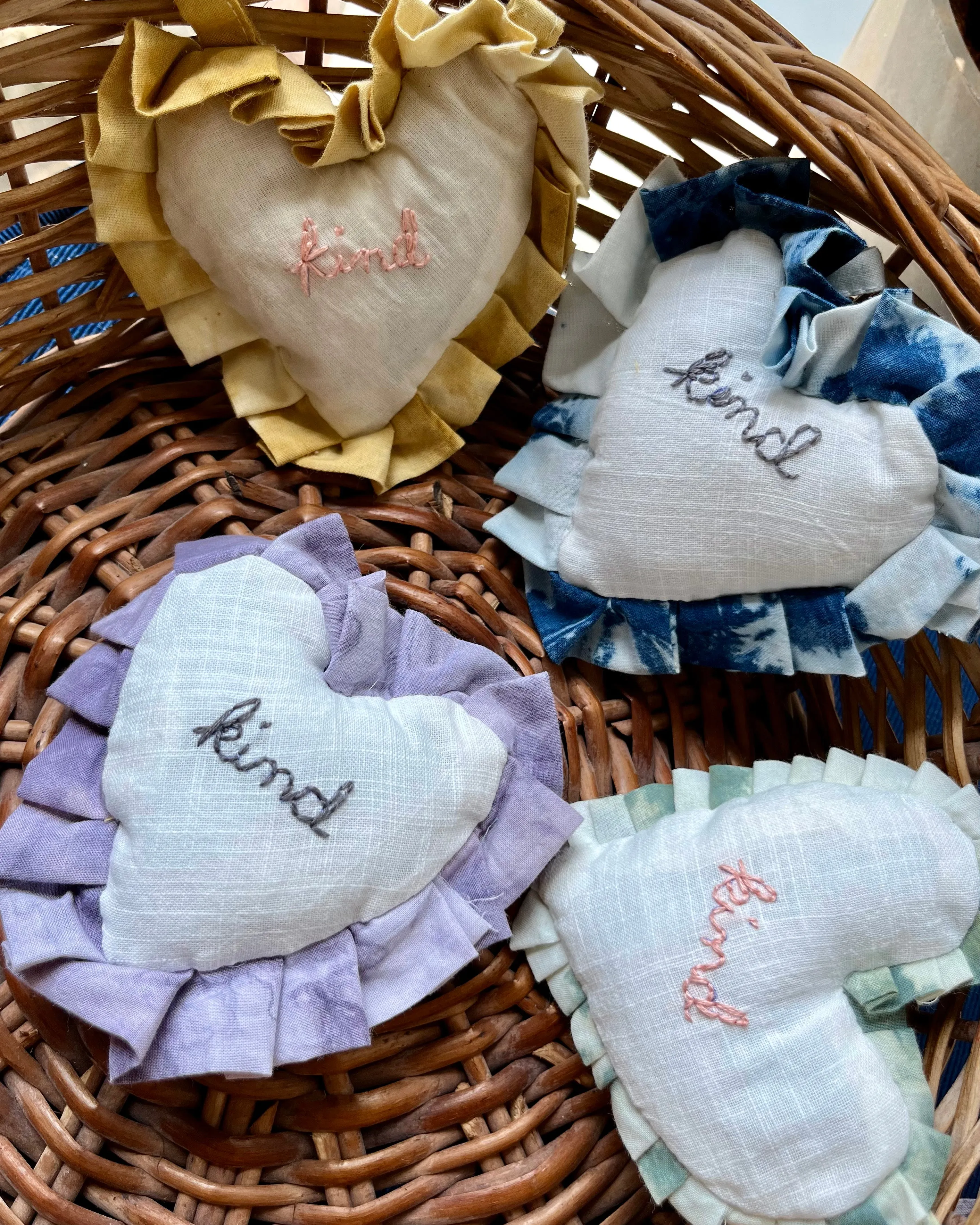Handmade Embroidered Heart Bunting