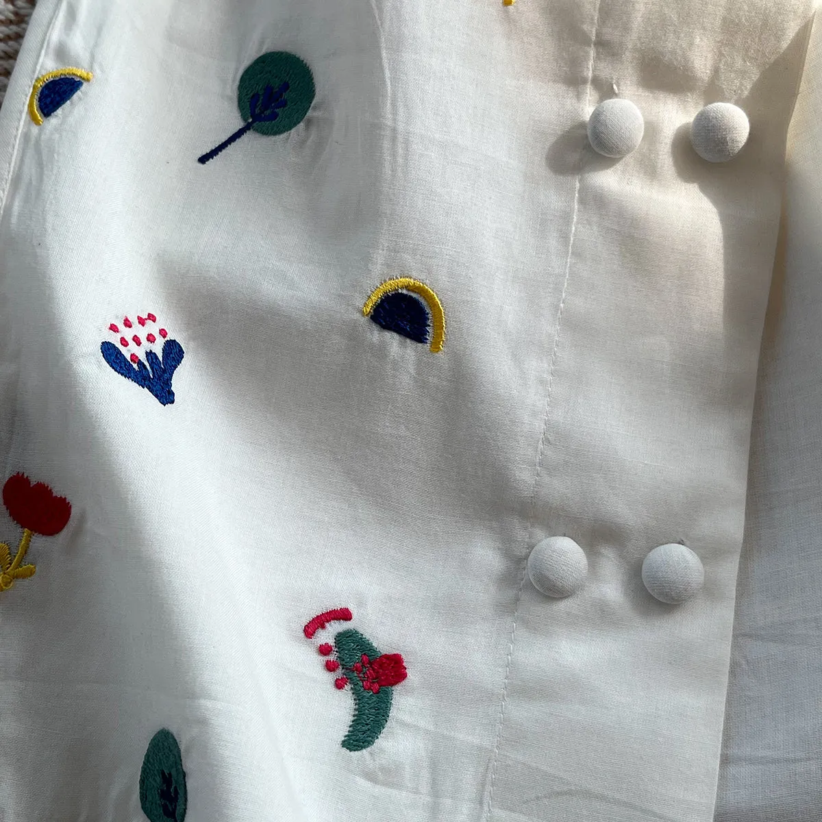 Kids Cotton Jhabla | Embroidered | White