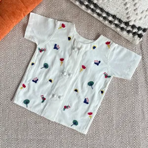 Kids Cotton Jhabla | Embroidered | White