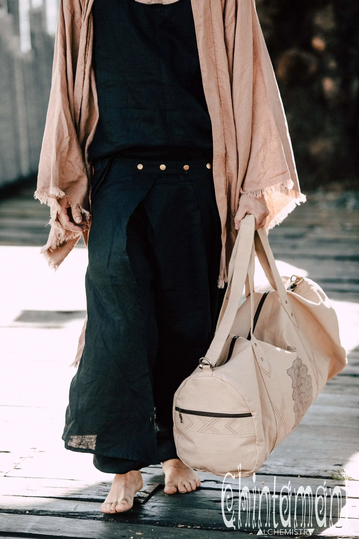 Long Linen Japanese Kimono Robe / Cardigan for Men / Dusty Pink