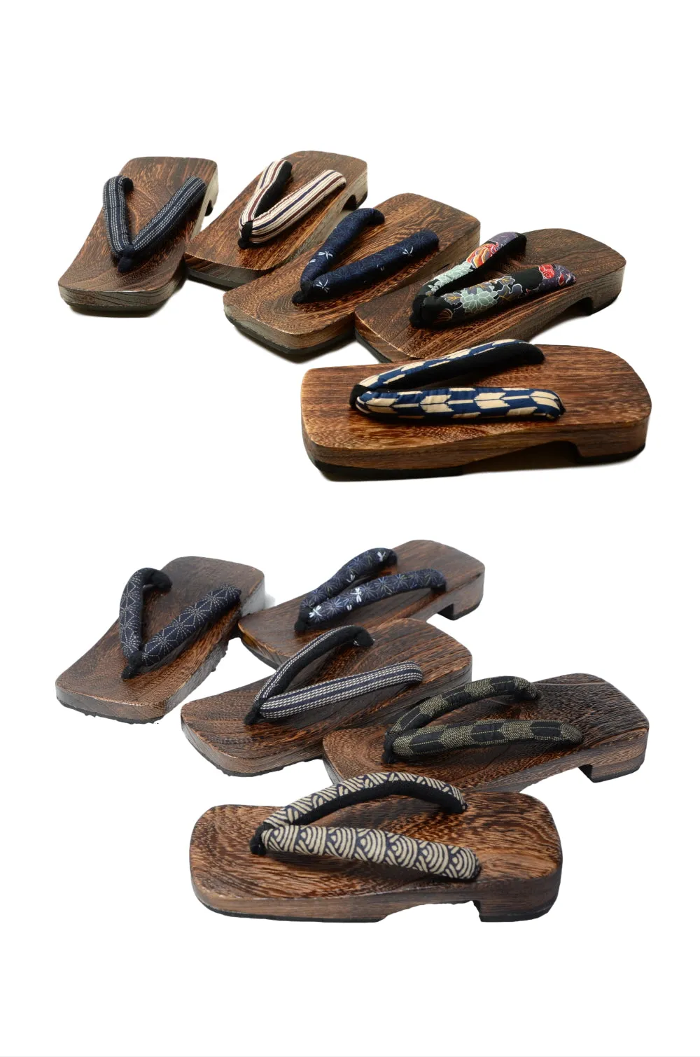 Men obi belt and geta sandals set : Brown