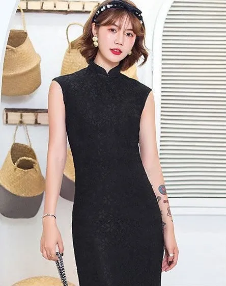 Modern Cheongsam Mermaid Lace Dress with Bolero Jacket