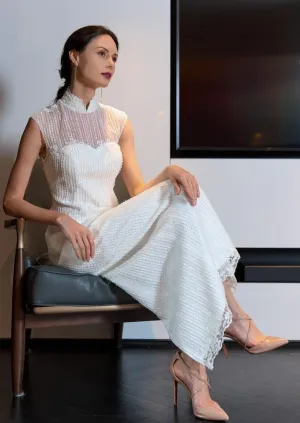 Moonflower Sequinned Qipao - RTW