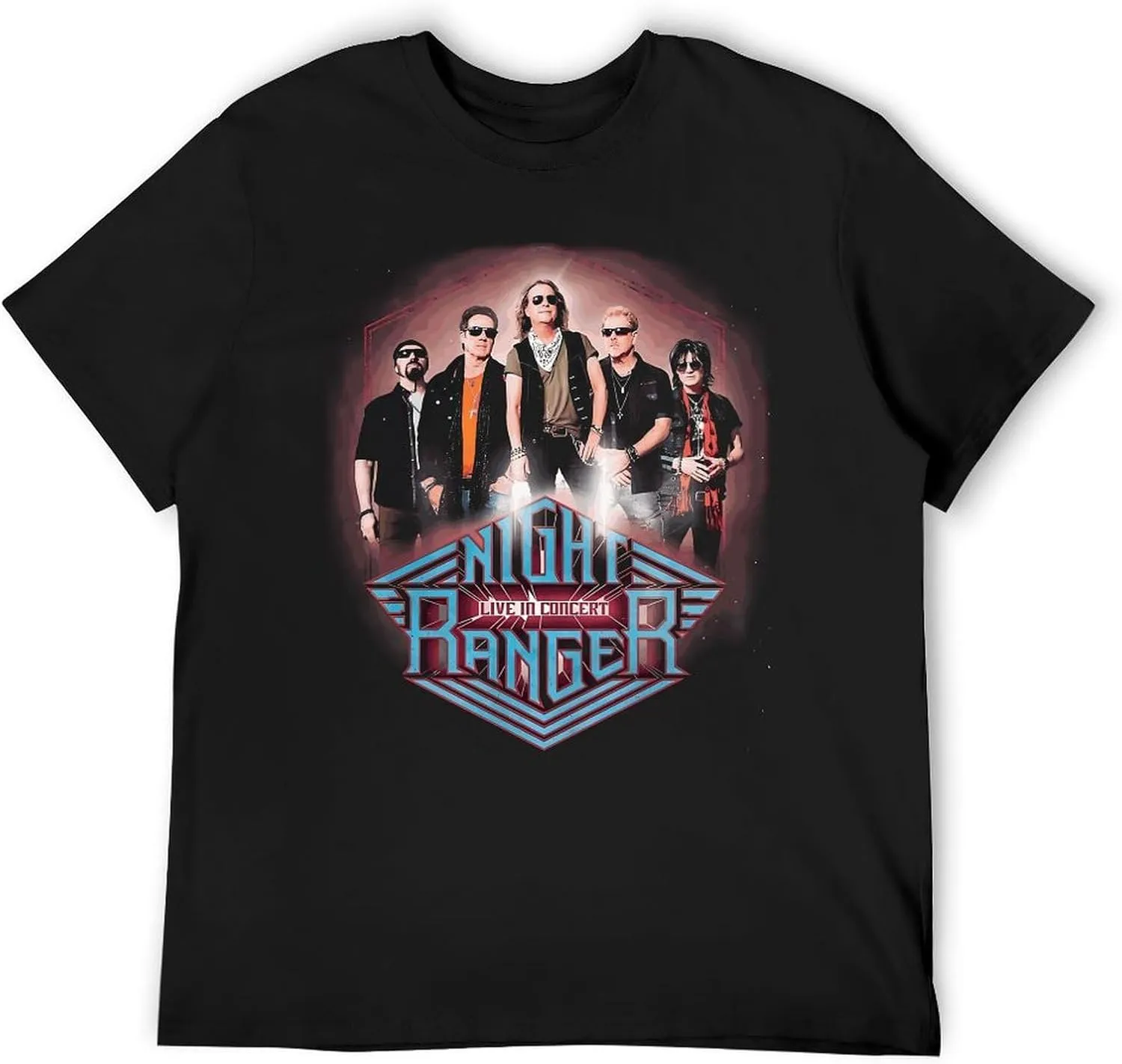 Night Rock Band Ranger Shirt Male's Trendy Graphic T-Shirt Casual Short Sleeve Tops