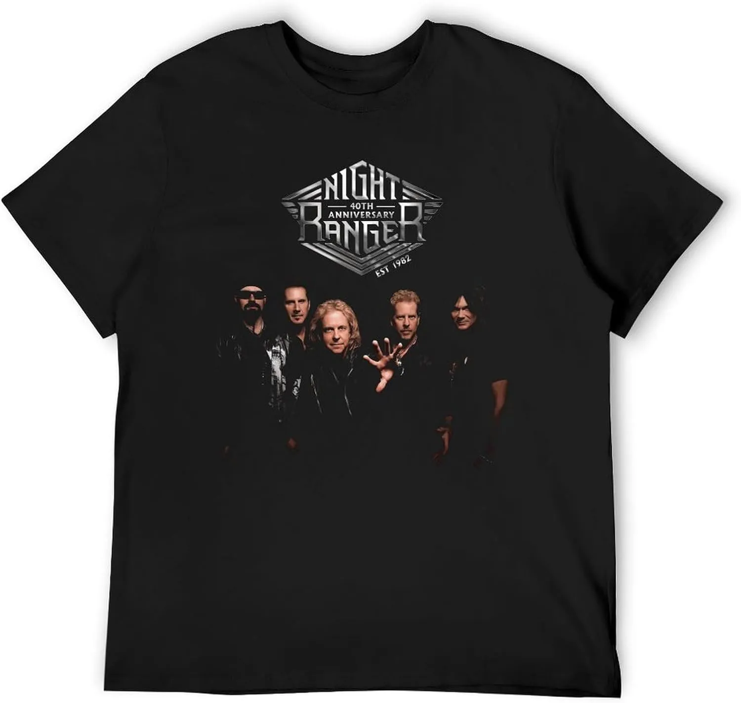Night Rock Band Ranger Shirt Male's Trendy Graphic T-Shirt Casual Short Sleeve Tops