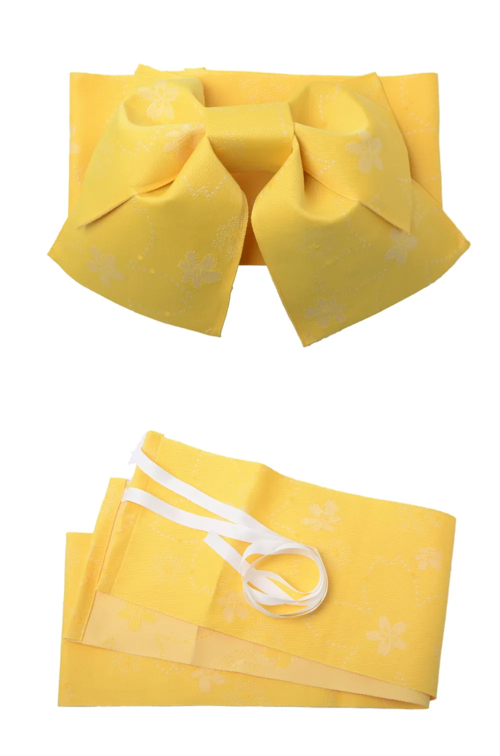 Obi belt and geta sandals set : Pre-tied / Yellow #09