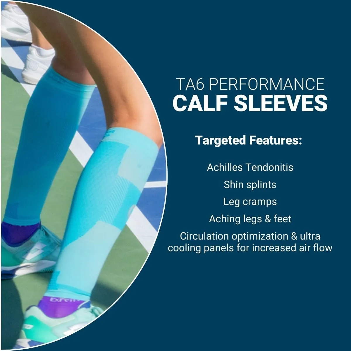 OS1st Thin Air Compression Calf Sleeves TA6 for running, maximizing airflow and relieving shin splints