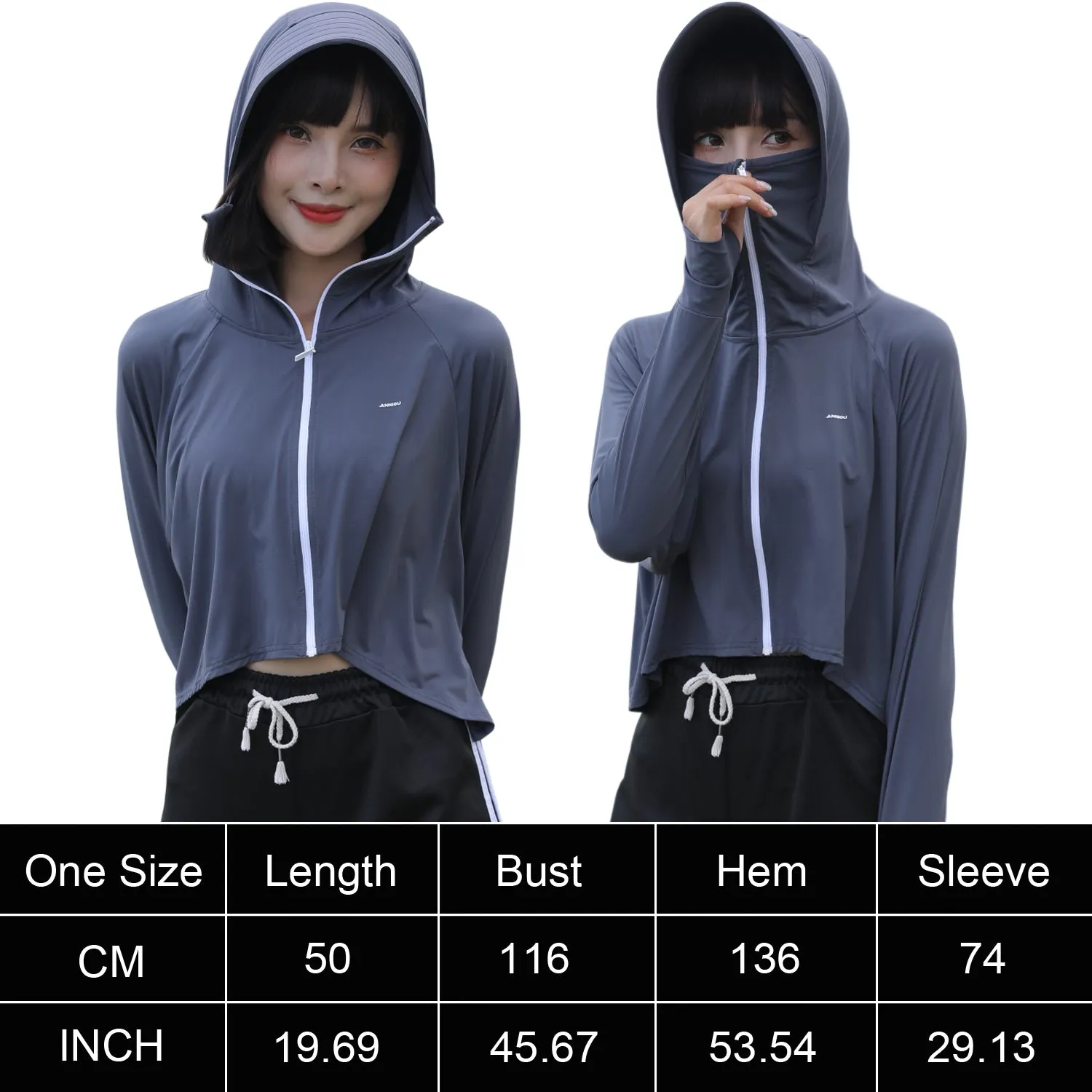 Sidiou Group Anniou Women's UPF 50  UV Protection Jacket Summer Quick-Drying Bat Sleeve Cape Coat Riding Running Jacket Loose Lightweight Windbreaker