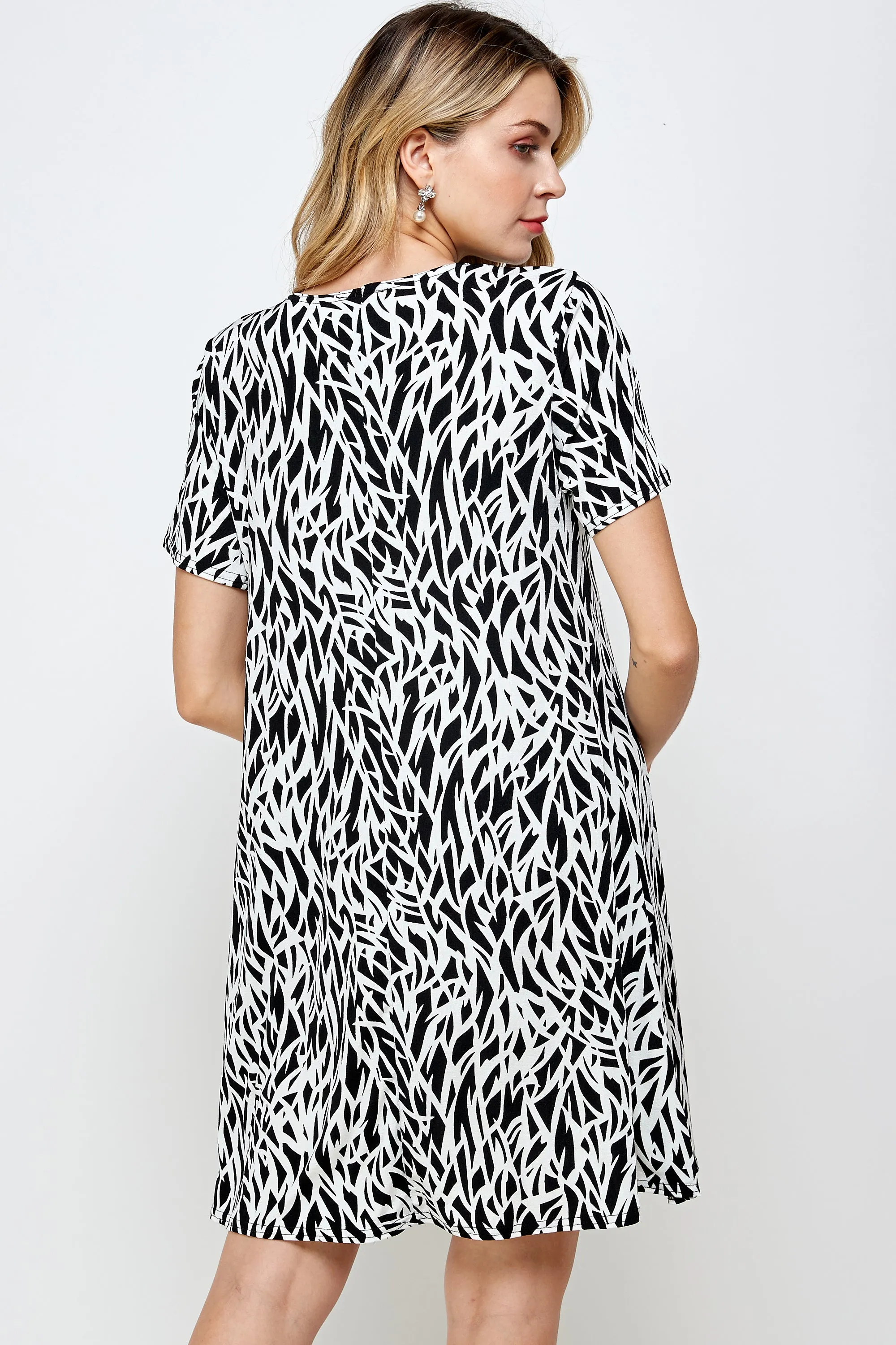 Stretchy Missy Dress Short Sleeve Print-7004BN-SRP1-W289