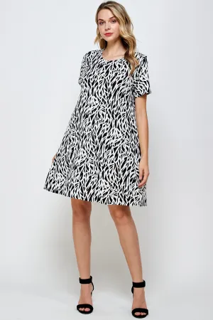 Stretchy Missy Dress Short Sleeve Print-7004BN-SRP1-W289
