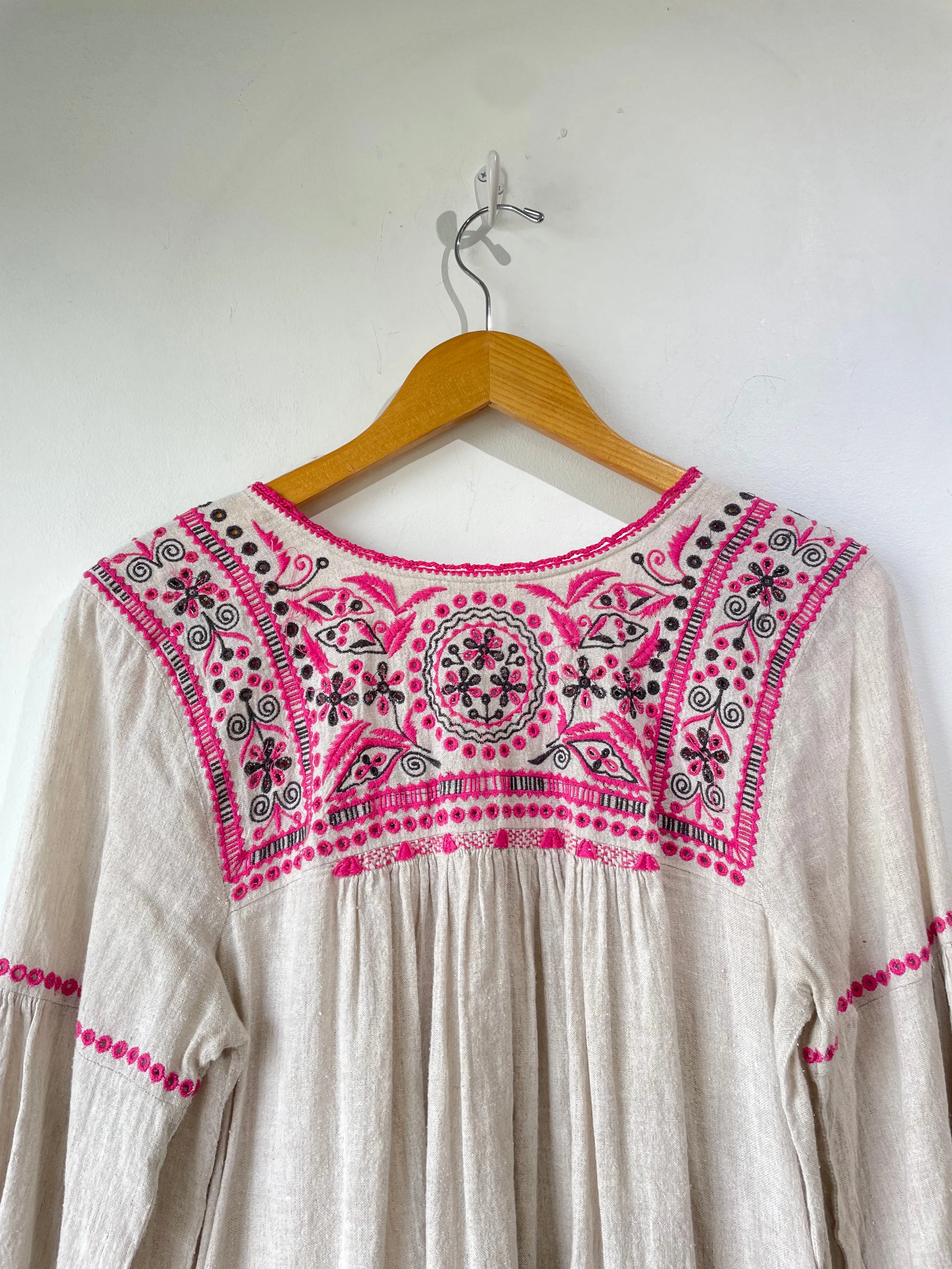 Ulla Johnson Raw Silk Embroidered Dress