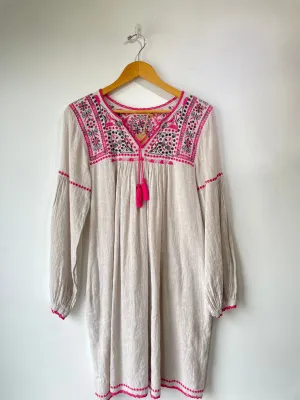 Ulla Johnson Raw Silk Embroidered Dress