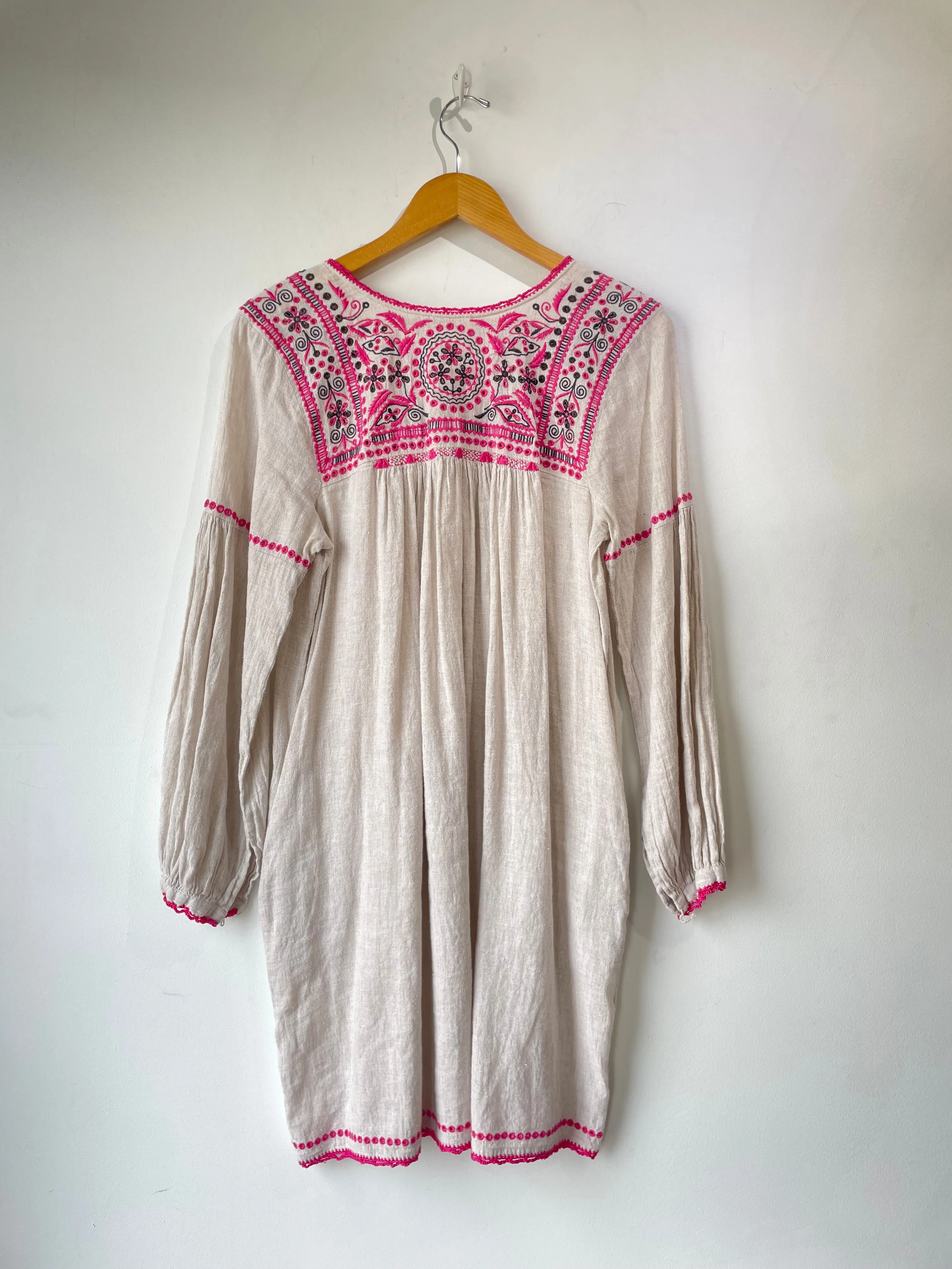 Ulla Johnson Raw Silk Embroidered Dress
