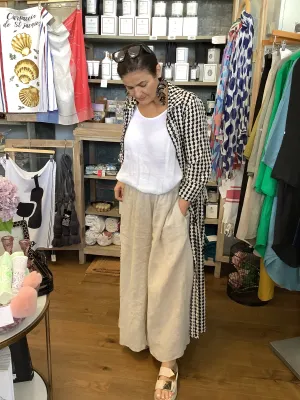 Wide Leg Linen Pant - Natural