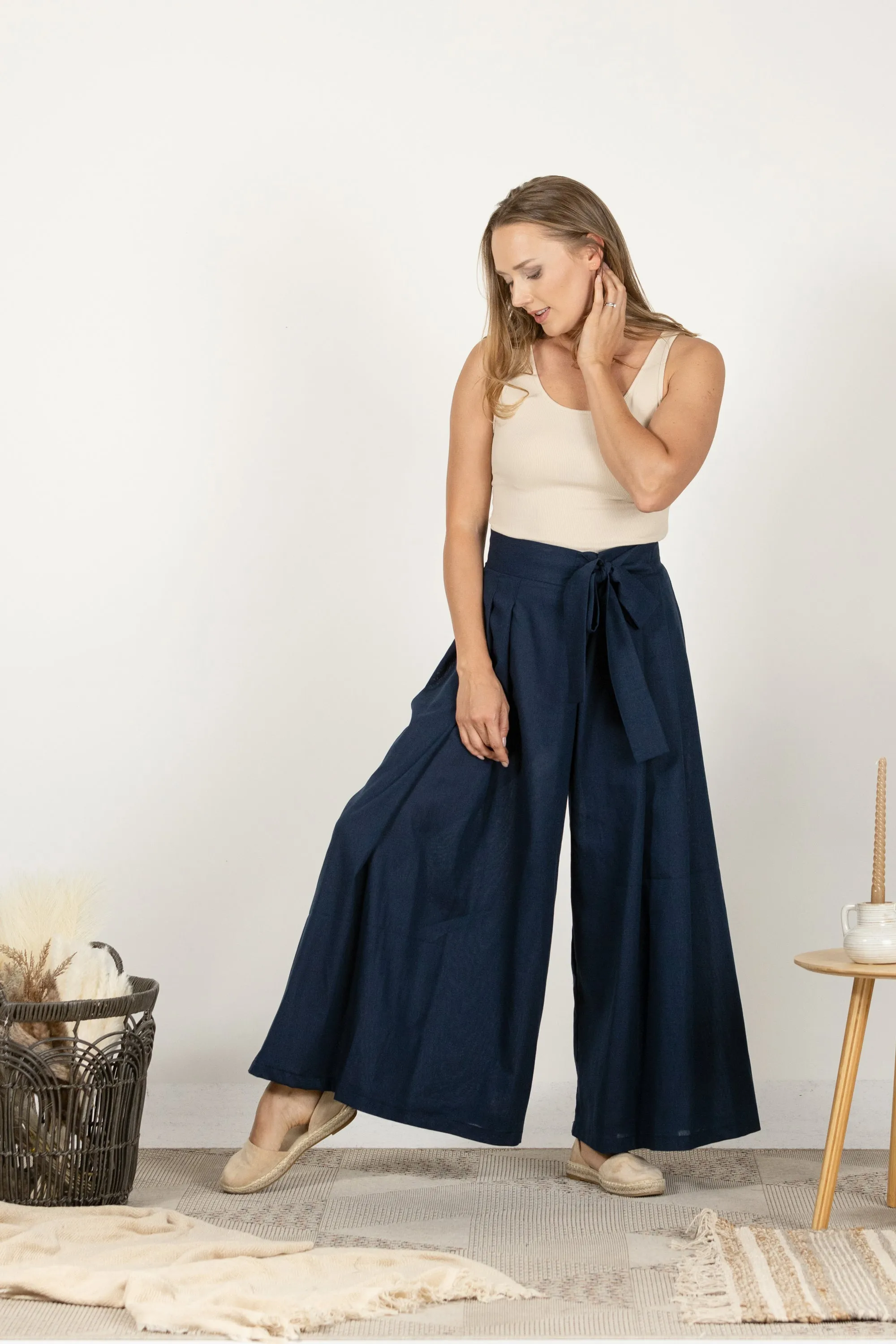 Wide Leg Linen Pants