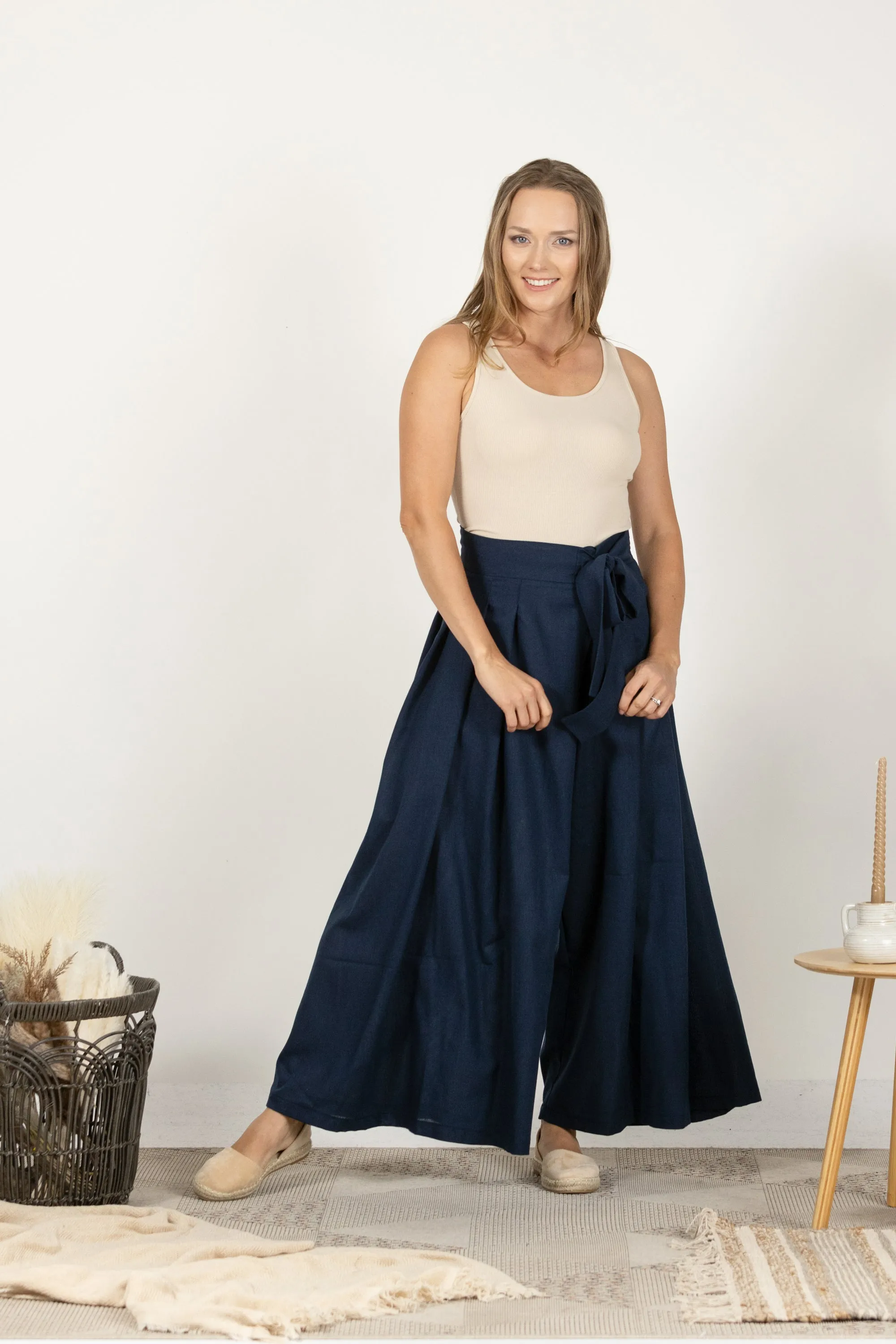 Wide Leg Linen Pants