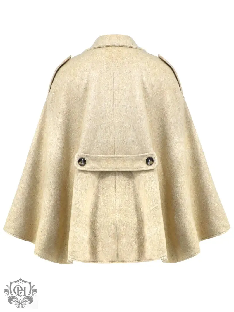 Winter Woolen Coat High Grade Collared Thin Strap Slim Fit Cloak Robe Jacket