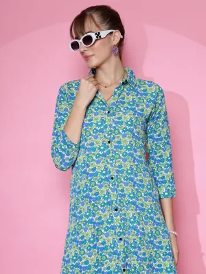 Women Smart Casual Half Sleeve Shirt Dress
