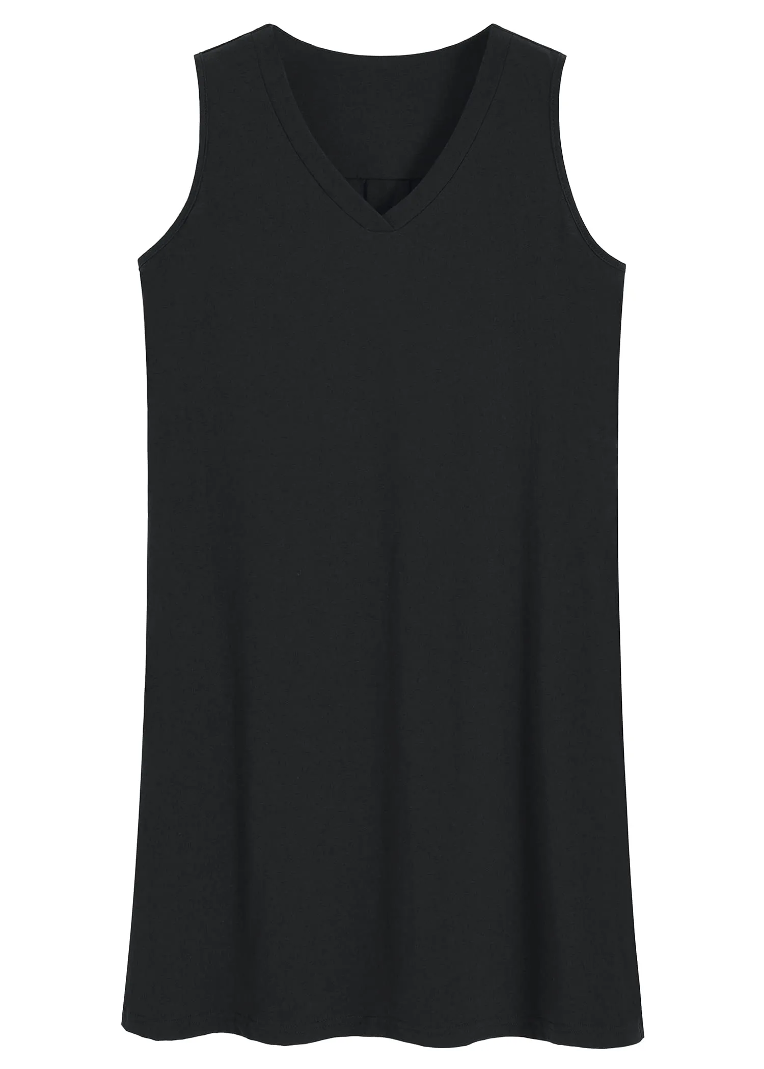 Women's Cotton Sleeveless Short Nightgown Soft Sleep Shirt with Pockets