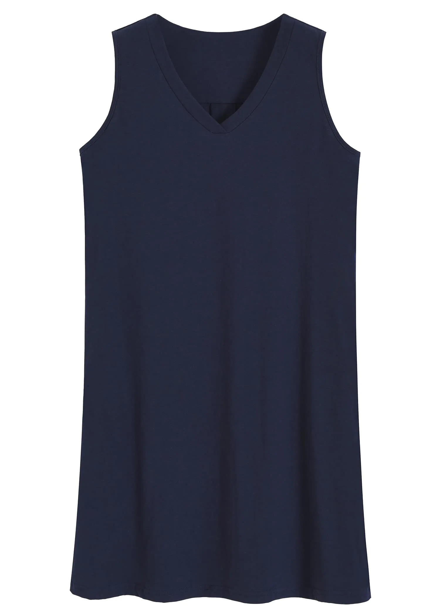 Women's Cotton Sleeveless Short Nightgown Soft Sleep Shirt with Pockets