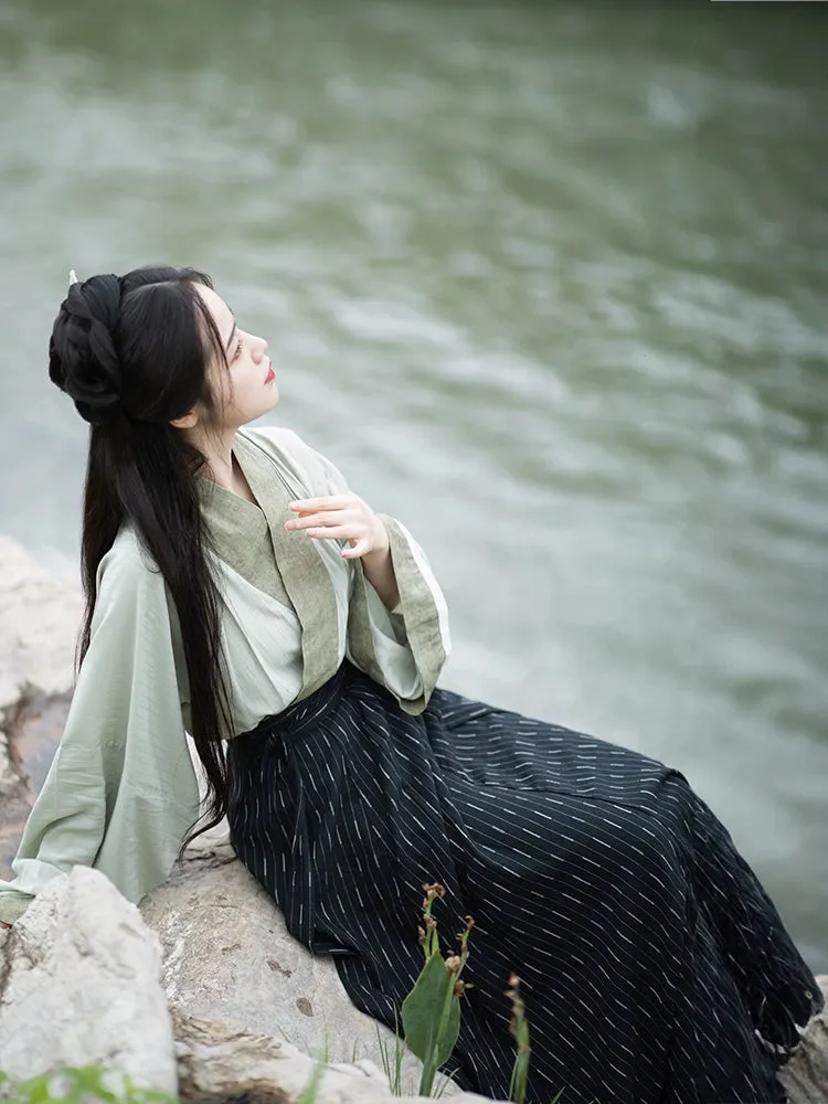 Xiaoshan Qing 晓山青 Daybreak Wei Jin Unisex Cotton Ruqun Set