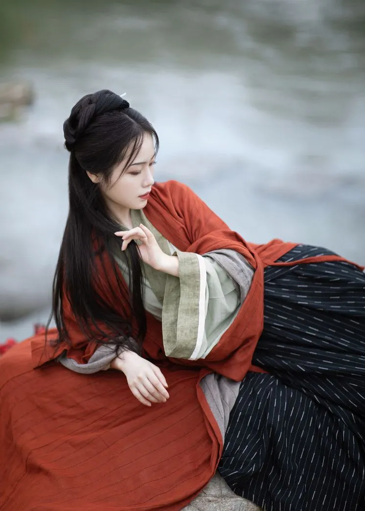 Xiaoshan Qing 晓山青 Daybreak Wei Jin Unisex Cotton Ruqun Set